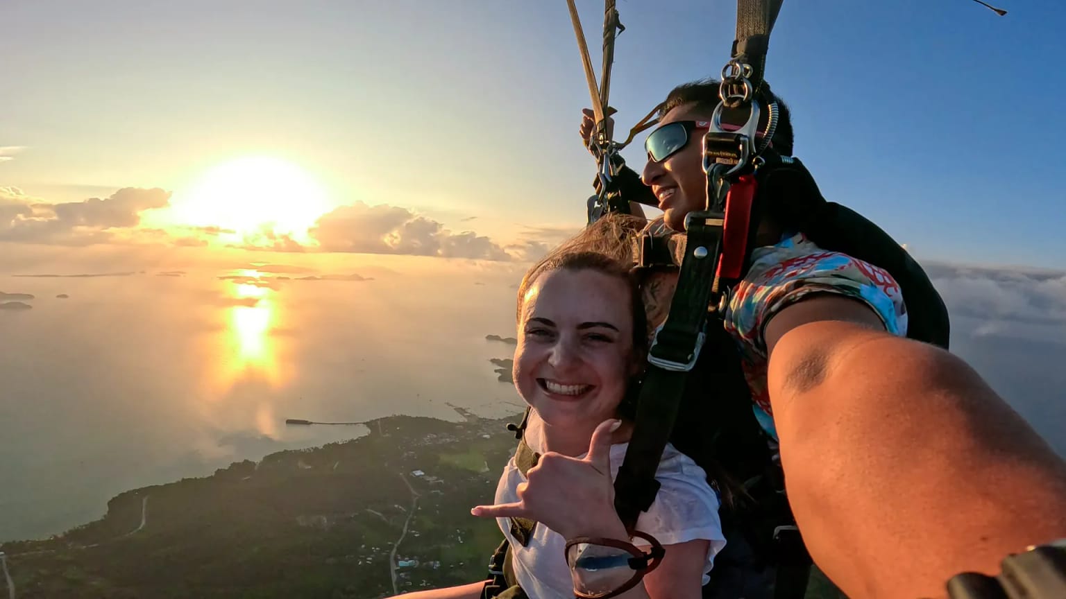 Skydiving over Palawan year round